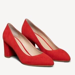 M. GEMI The Lustro Red Suede Pumps Size 36